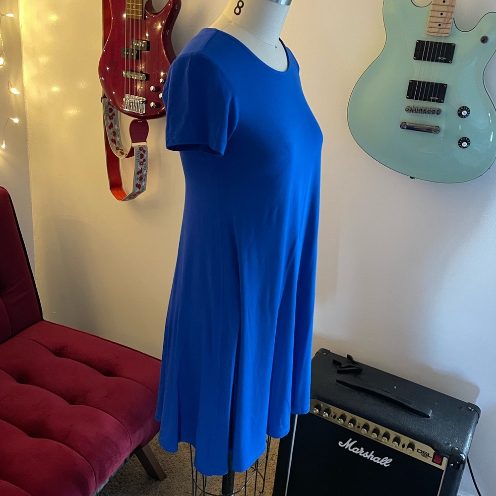 Old Navy Short Sleeve Blue A-line Casual Swing Dress in XS